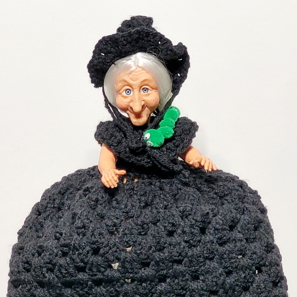 Crochet Witch Grocery Bag Holder